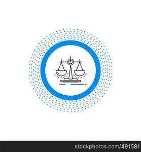 Balance, decision, justice, law, scale Line Icon. Vector isolated illustration. Vector EPS10 Abstract Template background