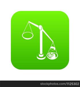 Balance election icon green vector isolated on white background. Balance election icon green vector