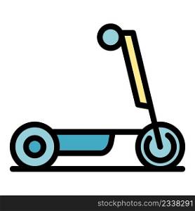Balance electric scooter icon. Outline balance electric scooter vector icon color flat isolated. Balance electric scooter icon color outline vector