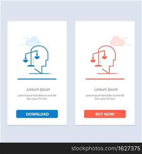 Balance, Equilibrium, Human, Integrity, Mind  Blue and Red Download and Buy Now web Widget Card Template