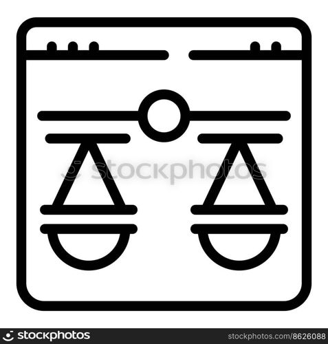 Balance law icon outline vector. Property patent. Data content. Balance law icon outline vector. Property patent