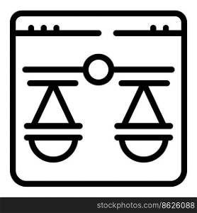 Balance law icon outline vector. Property patent. Data content. Balance law icon outline vector. Property patent