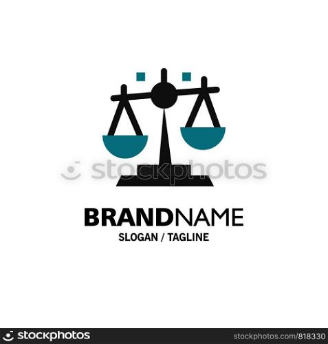 Balance, Law, Justice, Finance Business Logo Template. Flat Color