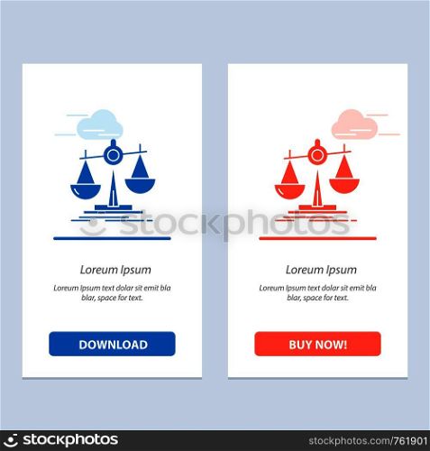 Balance, Law, Loss, Profit, Blue and Red Download and Buy Now web Widget Card Template