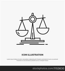 Balance, Law, Loss, Profit, Line Icon Vector