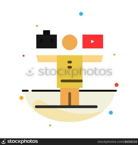Balance, Life, Play, Work Abstract Flat Color Icon Template