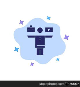 Balance, Life, Play, Work Blue Icon on Abstract Cloud Background