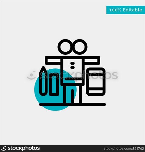 Balance, Life, Play, Work turquoise highlight circle point Vector icon