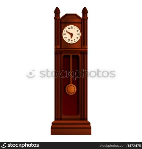 Balance pendulum clock icon. Cartoon of balance pendulum clock vector icon for web design isolated on white background. Balance pendulum clock icon, cartoon style