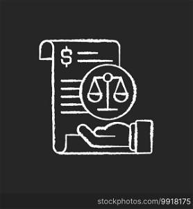Balance sheet chalk white icon on black background. Financial statement that reports about company money assets and business shareholders equities. Isolated vector chalkboard illustration. Balance sheet chalk white icon on black background