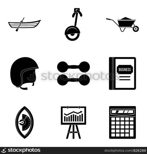 Balance wheel icons set. Simple set of 9 balance wheel vector icons for web isolated on white background. Balance wheel icons set, simple style