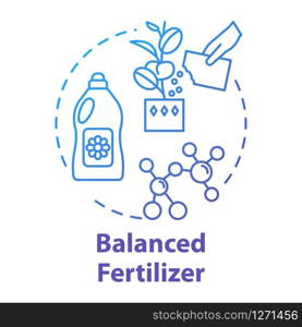 Balanced fertilizer concept icon. Growing houseplants idea thin line illustration. Indoor flowers caring. Home gardening. Vector isolated outline RGB color drawing