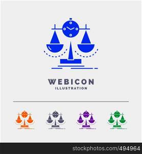 Balanced, management, measure, scorecard, strategy 5 Color Glyph Web Icon Template isolated on white. Vector illustration. Vector EPS10 Abstract Template background