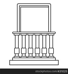 Balcony and balustrade icon. Outline illustration of balcony and balustrade vector icon for web. Balcony and balustrade icon, outline style
