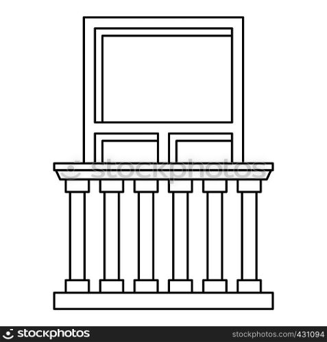 Balcony in classic style icon. Outline illustration of balcony in classic style vector icon for web. Balcony in classic style icon, outline style