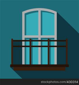 Balcony in french style icon. Flat illustration of balcony in french style vector icon for web. Balcony in french style icon, flat style