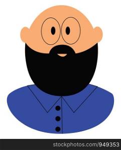 Bald guy with a beard vector illustration