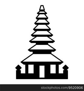 Bali temple icon vector on trendy style for design and print