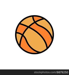 Ball, Basketball, Nba, Sport  Flat Color Icon. Vector icon banner Template