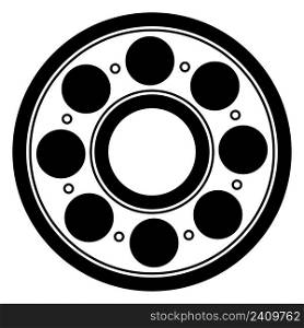 Ball bearing mechanism rotation rolling with least resistance icon stock illustration