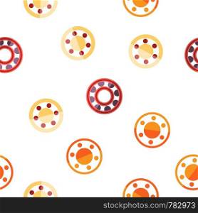 Ball Bearing Mechanism Vector Color Icons Seamless Pattern. Rolling Ball Bearing Linear Symbols Pack. Wheels, Gears, Machinery Equipment. Engineering, Machine Element Illustrations. Ball Bearing Mechanism Vector Seamless Pattern