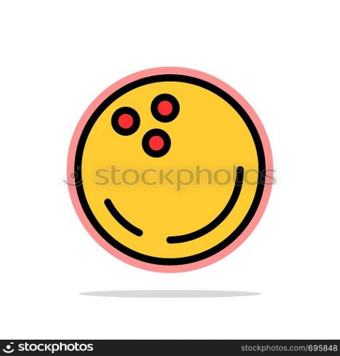 Ball, Bowling, Sports, Strike Abstract Circle Background Flat color Icon