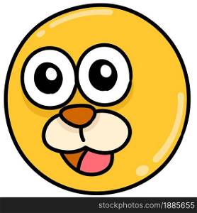 ball emoticon with laughing expression, doodle icon image. cartoon caharacter cute doodle draw