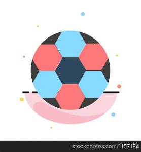 Ball, Football, Soccer, Sport Abstract Flat Color Icon Template