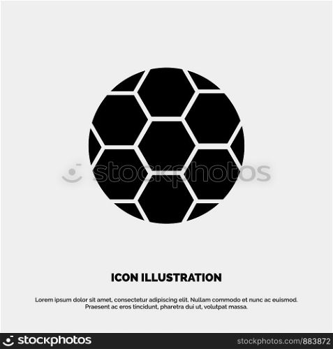Ball, Football, Soccer, Sport solid Glyph Icon vector