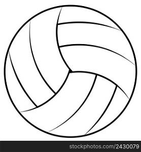 Ball for playing beach volleyball, vector volleyball ball contours for coloring
