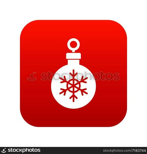 Ball for the Christmas tree icon digital red for any design isolated on white vector illustration. Ball for the Christmas tree icon digital red