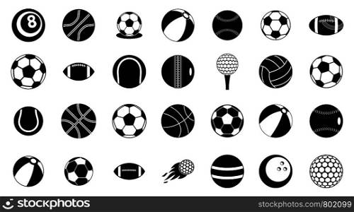 Ball icon set. Simple set of ball vector icons for web design isolated on white background. Ball icon set, simple style
