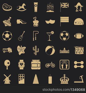 Ball icons set. Simple style of 36 ball vector icons for web for any design. Ball icons set, simple style