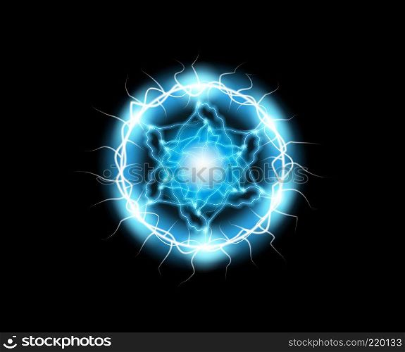Ball lightning, light effect Abstract round frame with lightning. Vector illustration.. Ball lightning, light effect Abstract round frame with lightning. Vector illustration