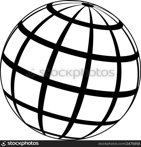 Ball lines, model planet Earth meridian longitude, 3D sphere