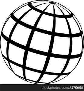 Ball lines, model planet Earth meridian longitude, 3D sphere