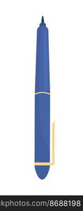 Ball pen semi flat color vector object. Tool for school and office. Editable element. Full sized item on white. Stationery simple cartoon style illustration for web graphic design and animation. Ball pen semi flat color vector object