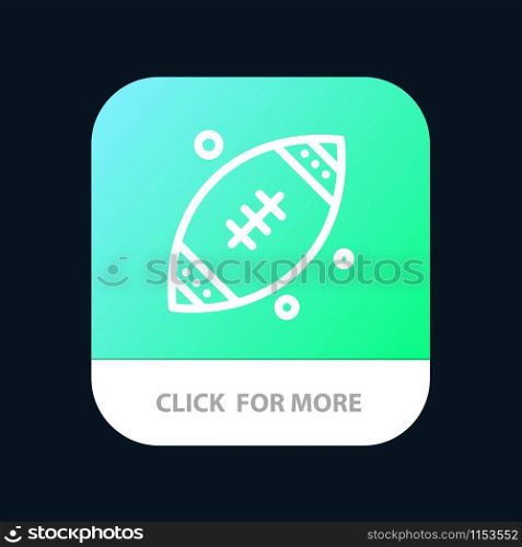 Ball, Rugby, Sports, Ireland Mobile App Button. Android and IOS Line Version