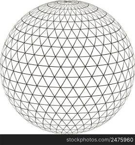 Ball sphere grid triangle on surface layout globe planet earth