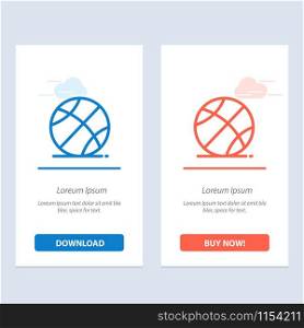 Ball, Sports, Game, Education Blue and Red Download and Buy Now web Widget Card Template
