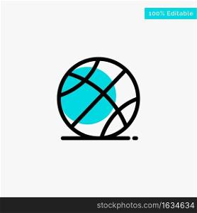 Ball, Sports, Game, Education turquoise highlight circle point Vector icon