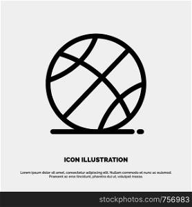 Ball, Sports, Game, Education Vector Line Icon
