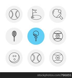 ball , table teniss , racket , snoooker ,sports , games , fitness , athletics , football , bodybuilding , snooker , ball , cricket , tennis , stopwatch , golf , social , media , icon, vector, design, flat, collection, style, creative, icons