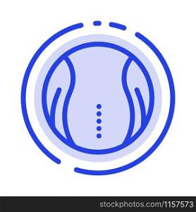 Ball, Tennis, Sport, Game Blue Dotted Line Line Icon