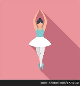 Ballerina training icon flat vector. Ballet dance girl. Tutu class dancer. Ballerina training icon flat vector. Ballet dance girl