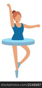 Ballet dancer icon. Woman dancing in blue tutu skirt isolated on white background. Ballet dancer icon. Woman dancing in blue tutu skirt