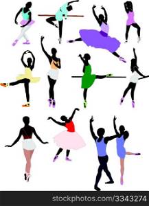 Ballet dancer in action. Vector illustration