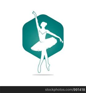 Ballet dancer vector logo design. Logo design for ballet school and dance studio.