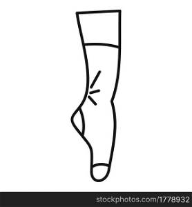 Ballet sock icon outline vector. Foot leg ankle. Woman barefoot sock. Ballet sock icon outline vector. Foot leg ankle