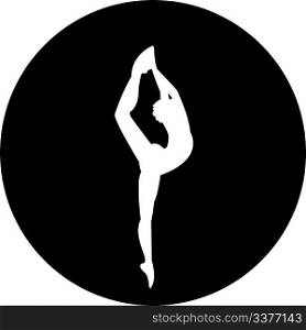 Ballet the dancer in a black circle